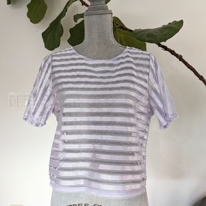 Topshop lilac sheer striped top